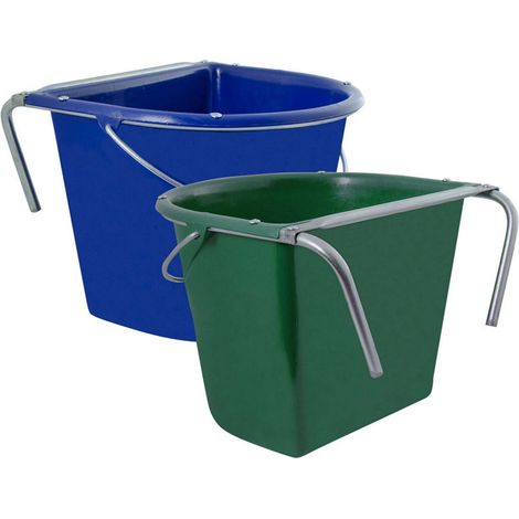 Verde - Mangiatoia 15 litri in plastica ultra resistente con manico e rinforzi ferro