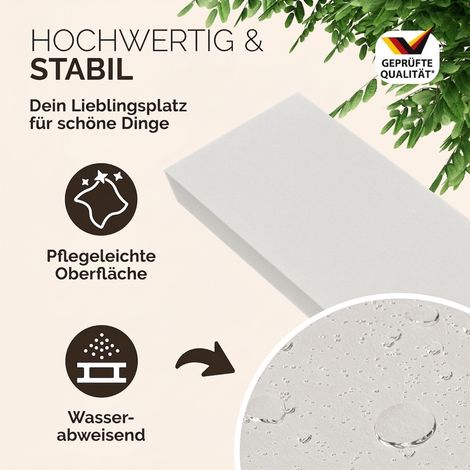 CASARIA® 3x Wandregal Holz Hängeregal mit Halterung 15kg Tragkraft Küche Wohnzimmer Flur Regal Schweberegal Bücherregal Holzregal 50cm verschiedene Farbauswahl  50cm matt weiss (1/5)