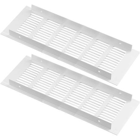 Set mit 2 Aluminium-Lüftungsgittern, rechteckig, weiß, 100 x 250 mm, für Küchenschränke (1/5)