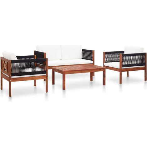 4-tlg. Garten-Lounge-Set Massivholz Akazie