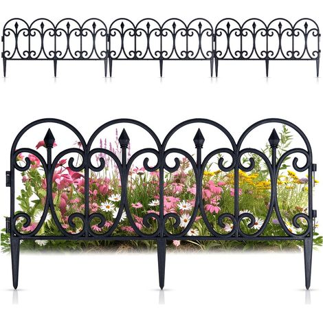Cloture de jardin noire 60x33 cm 4 pcs