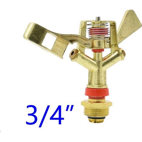(3I4)1/2 3/4 pouce mâle en métal Arroseur agricole pulsant à rotation à 360 degrés pour l'arrosage de pelouse et de jardin, 1 pièce (1/5)