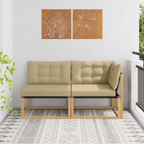 vidaXL  Sectional Sofa Units  with Cushion White 162.5 x 83 x 73 cm