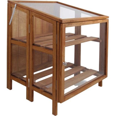 Mini serre de jardin en bois dur 60 cm (1/3)