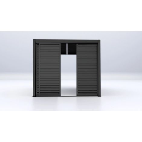 parete laterale a pannelli scorrevoli per pergole giardini di maggio "sliding blind" in alluminio antracite lato 3 m