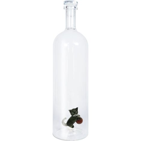 WD LifeStyle Bottiglia Vetro con Tappo Cc 1,2 Lt Gatto
