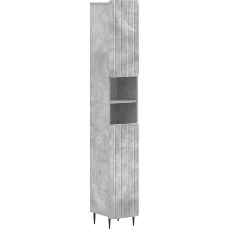 vidaXL Armadio da Bagno con Ripiano Aperto ZWOLLE Grigio Cemento (1/5)