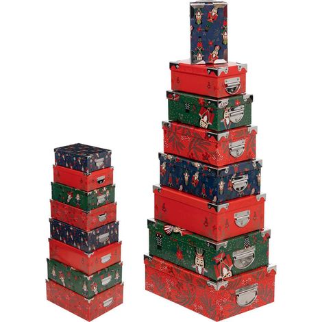 Lote de 16 cajas rectangulares con rotura de avellana - Feeric lights & christmas