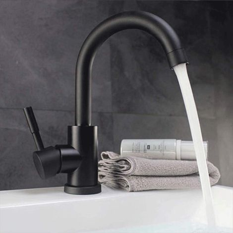 Mitigeur de lavabo - inox/bronze - monocommande - eau froide (1/5)