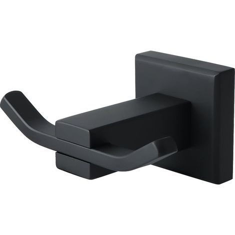 Bathroom Robe Hook Double Wall Mounted Towel/Coat Hook, SUS304 Stainless Steel Matte Black, EG3907F-B (1/5)