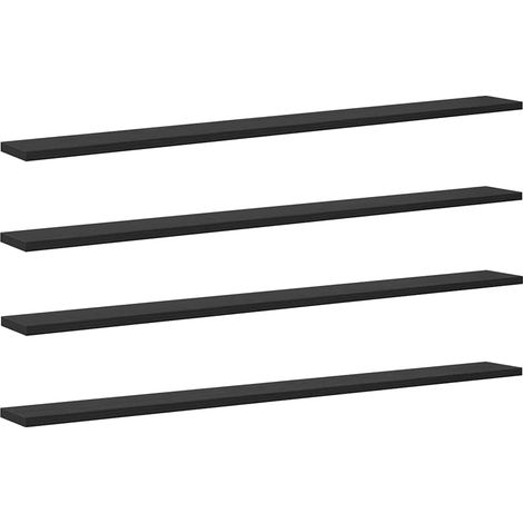 Maison Exclusive - Regalbrett 4 pcs Schwarz 100 x 10 x 1,5 cm Hol (1/5)