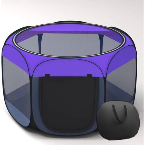 (Violet, M) Parc Portable Pliable pour Animaux de Compagnie, Cage pour Chat, pour intérieur et extérieur, Tente pour Animaux de Compagnie et Chiot (1/5)