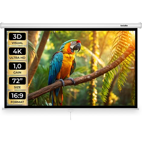 Écran de projection 72" format 16:9 compatible 4K blanc (1/5)
