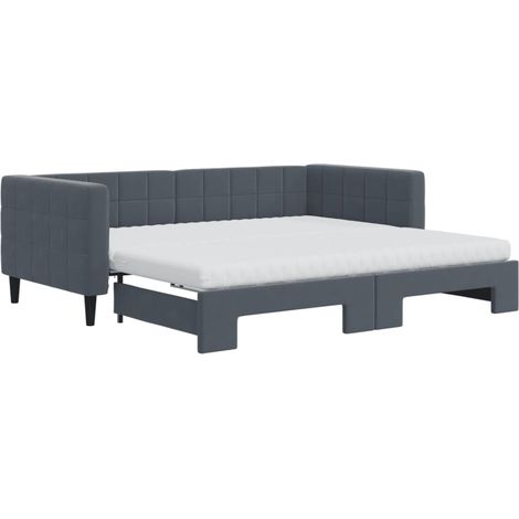 Maison Exclusive - Tagesbett Ausziehbar mit Matratzen Dunkelgrau