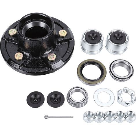 2 kits de moyeu de remorque 3500LB, 5 cosses sur cercle de boulons de 4,5 pouces, roulement L44649 L68149 pour essieu conique 1-1/16 pouces à 1-3/8 pouces 84 (1/5)