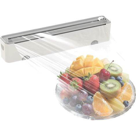Magnetischer Spender für Frischhaltefolie, Kapselschneider-Spender, Magnetischer Folienspender für die Küche (Grau) (1/5)