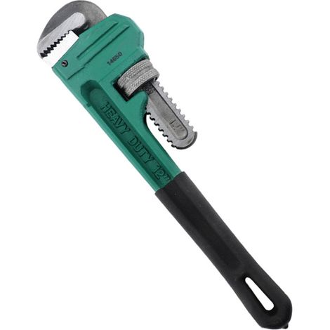 Clé à pipe robuste de 30 cm (12 pouces) en acier au carbone, réglable, pour la plomberie, les travaux de rénovation et l'entretien industriel. (1/5)