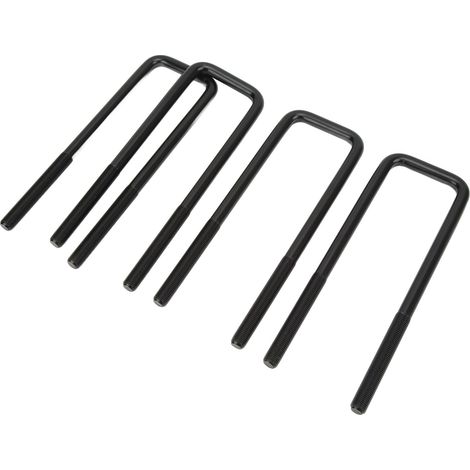 Boulons en U en acier noir 10 pouces, courbure carrée robuste pour essieu arrière, compatible Silverado 1500, pièce de rechange durable. (1/5)