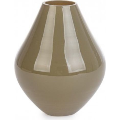 Vaso per uso interno "Klair" tondo in vetro -Ø12x14.5h / verde oliva (1/4)