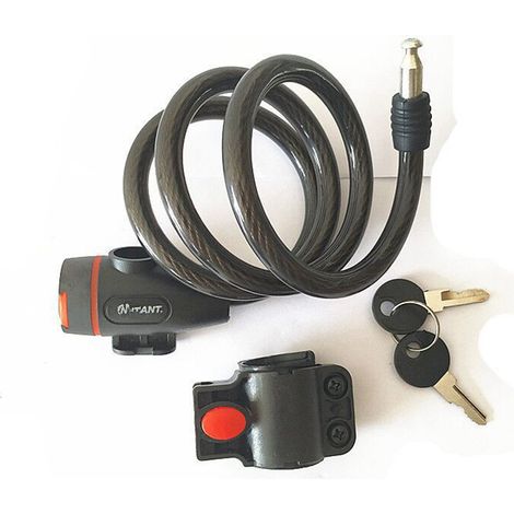 Antivol pour vélo, antivol pour VTT, câble antivol en acier avec clé, équipement de cyclisme extérieur (1/5)