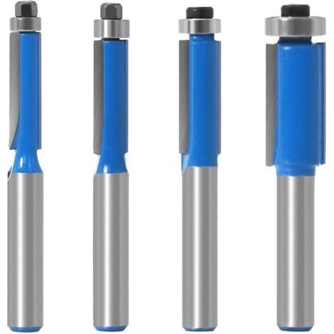 4Pcs Fraise à Copier 8 MM Outils de Fraisage de Menuiserie Bricolage de Coupe avec Roulement Supérieur, Queue Garniture Affleurante Routeur (1/5)