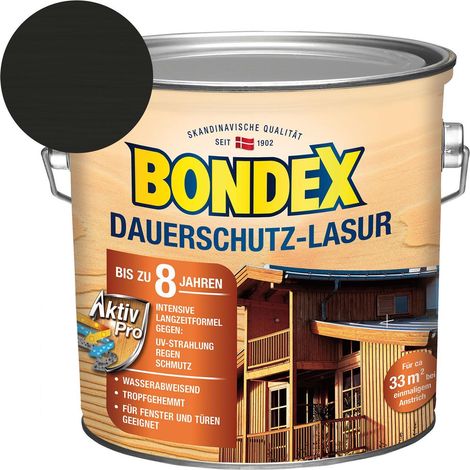 Bondex Dauerschutz Lasur 2,5 l, ebenholz Holzlasur Schutzlasur Holzschutz Aussen (1/5)