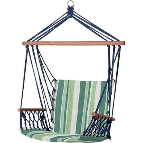TrAdE Shop Traesio - Amaca Sedia Sospesa Multicolore 100x50x3cm In Tessuto Campeggio Giardino 69607a - (1/2)