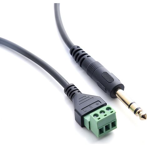 6.35mm Gold Plated Three Pin Solderless Microphone Connector for 6.5mm Stereo Microphone Male Adapter Cable. (1/5)
