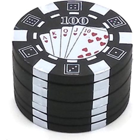 Juego de molinillos de tres piezas,molinillo para pipa de hierbas,molinillo de cocina de metal,40 mm,chip creativo (negro) (1/3)