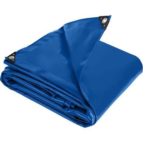 Set mit 3 dicken und strapazierfähigen Regenplanen mit Ösen für Gartenhäuser, 2 m x 3 m, blau (1/5)