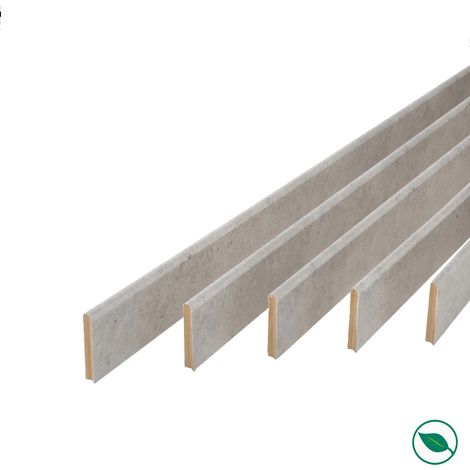 Forestea – Pack de 5 plinthes médium mdf revêtues béton – Bord arrondi – Dimensions 2000 x 68 x 9 mm – Label PEFC 75% (1/3)