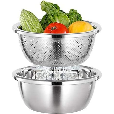 1 Ensemble bols,passoire acier inoxydable,26 cm,saladier empilable,cuisine (1/5)