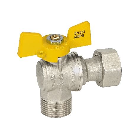 Valvola a sfera gas  maschio / dado mobile 1/2" x 3/4"  dn 15