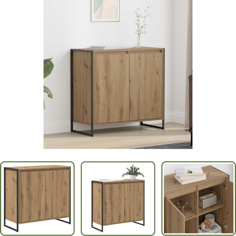 vidaXL Wohnzimmer Dekoration -  Seitenschrank Kunsthandwerk Eiche 79 x 36 x 75 cm Holzwerkstoff (1/5)