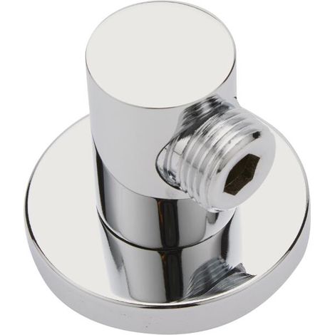 Milano Mirage Wall Mounted Round Bathroom Outlet Elbow for Hand Shower Handset Hose – Chrome (1/4)