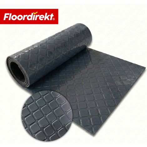 PVC-Bodenbelag Check Quadra Quadrat-Optik Dunkelgrau 110  Breitex 50 cm