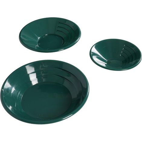 Lot de 3 bacs à or en ABS vert 38cm 35.5cm 26.5cm pour recherche or et prospection accessoires (1/5)
