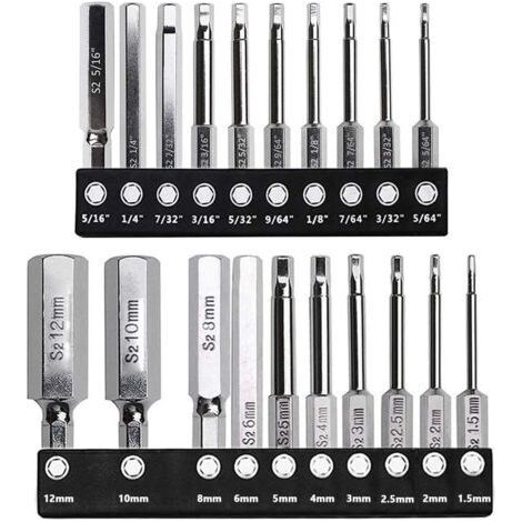 20 Piece Magnetic Hex Bit Set, 635mm - Drill Screwdriver Bits, Length 60mm (1/5)