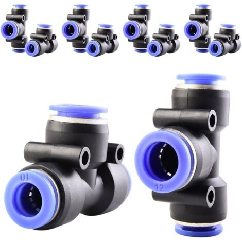 10 pièces 16 mm répartiteur en Y à 3 voies, raccord pneumatique, rapide plastique raccords Push to Connect, adaptateur de conduite d'air PY - PEG10-12-10mm (1/5)