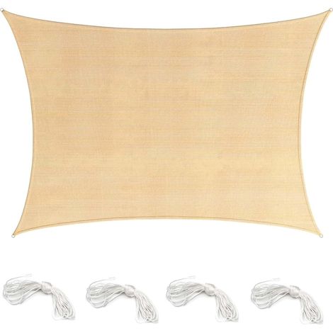 Voile D Ombrage - 2.5 x 3 m - Rectangulaire - HDPE - Protection UV 95 - Respirant - Pour Jardin Terrasse Balcon Patio - 1 Piece (1/5)