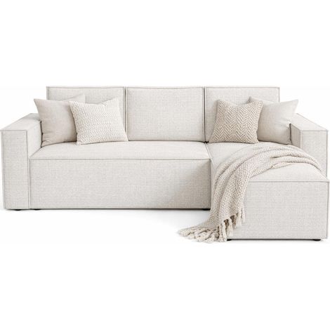 Ecksofa CREMONA mit Schlaffunktion & Bettkasten, moderner Chenille-Bezug CREMONA, Liegefläche 204×144 cm (1/5)