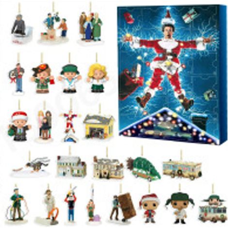 Figurines de calendrier de l'Avent de Noël, boîte surprise, acrylique, délicates et mignonnes, décorations de Noël pour la maison, la boutique, cadeau bleu (1/5)