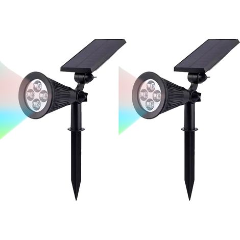 Solar Light - 2 Pack - Outdoor Garden Pathway Wall Lamp - IP44 Waterproof - Warm White LED - 8 Hours Night Lighting - For Yard Deck Landscape (1/5)