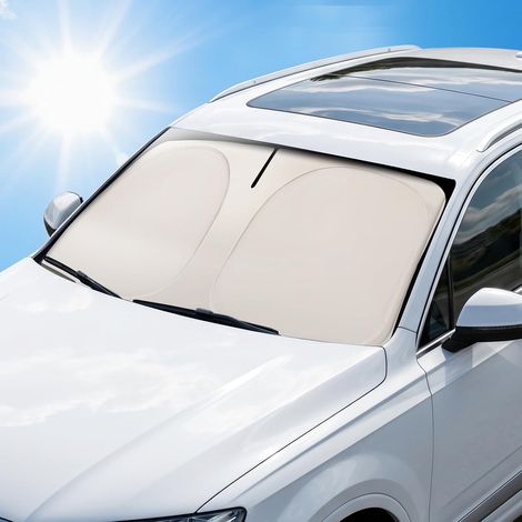 Parabrezza anteriore pieghevole per parasole per auto, parasole per interni auto: blocca i raggi UV, mantiene fresco, si adatta a molte auto.(S: H65xL138cm) (1/5)
