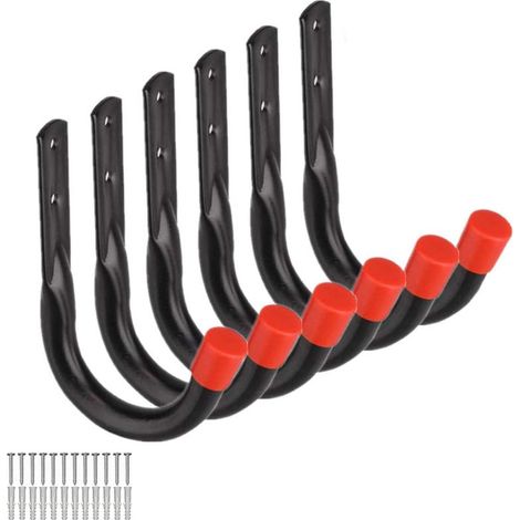 Crochets de rangement robustes pour garage, support mural universel en U pour vélo, chaise, échelle, tuyau et outils, idéal pour abri de jardin – OUYLAF (1/5)