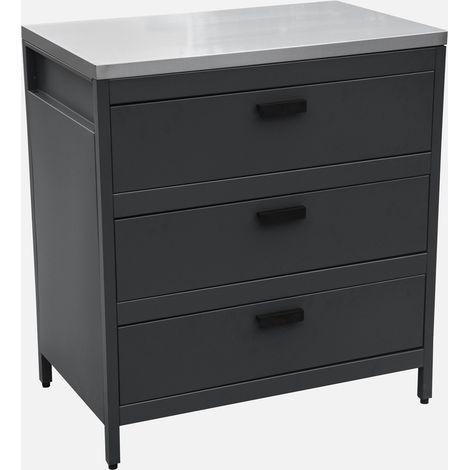 Modulo cucina da esterno in acciaio con 3 cassetti, 80cm (1/5)