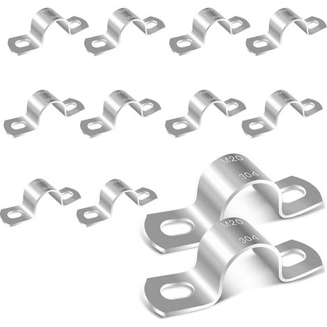 20mm Stainless Steel U-Shaped Tube Hose Clamp for Gas, Cable and Water Pipes (1/5)