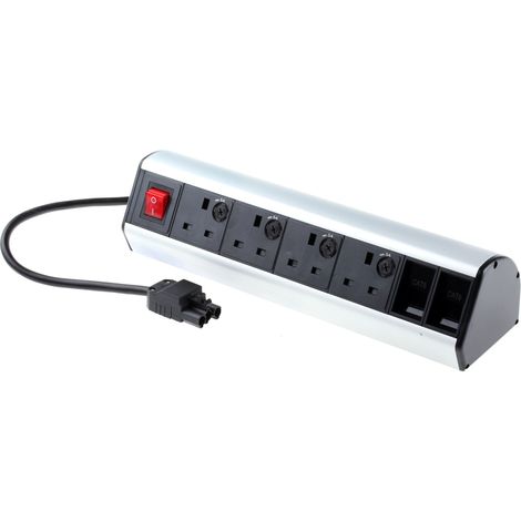 Rallonge électrique 1m, 4 prises Type G - Britannique ( Prix pour 1 ) (1/3)