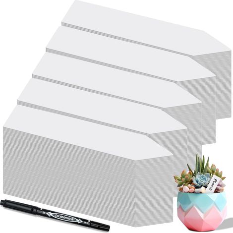 Lot de 300 étiquettes pour 300 étiquettes blanches marqueur plastique Étiquettes écrire Résistantes intempéries légumes herbes (1/5)