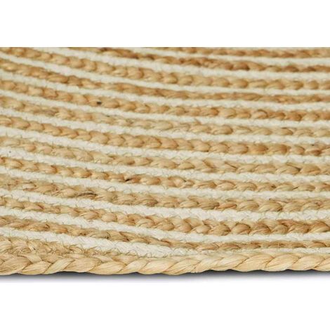 Tapis Naturel et Blanc 152 x 245 cm Jute